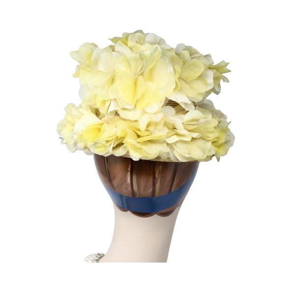 Vintage Yellow Gauze Petal Flower Cloche Hat Sunny Day Garden Party - Hey Viv - Picture 3 of 7